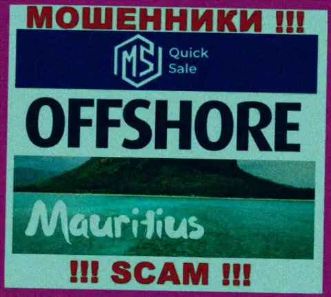 MSQuickSale Com расположились в офшорной зоне, на территории - Mauritius