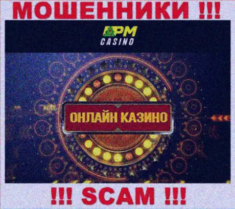 Направление деятельности мошенников PMCasino - это Casino, однако имейте ввиду это надувательство !!!