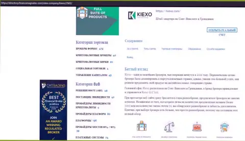 Статья про forex дилера KIEXO размещена на информационном сервисе directory financemagnates com