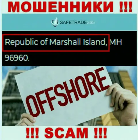 Маршалловы острова - оффшорное место регистрации мошенников SafeTrade365 Com, предложенное у них на сайте