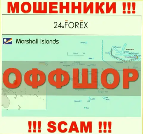 Marshall Islands - это место регистрации организации 24 XForex, которое находится в оффшоре