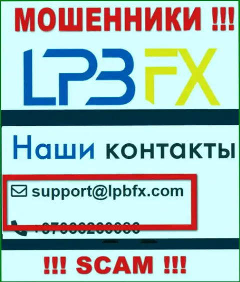 Адрес электронной почты internet-кидал LPBFX Com - инфа с информационного ресурса компании