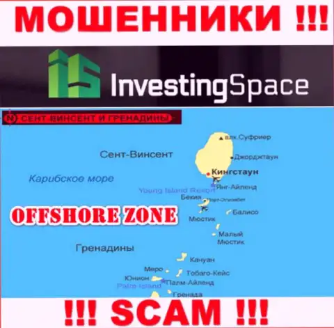 Инвестинг-Спейс Ком базируются на территории - St. Vincent and the Grenadines, избегайте взаимодействия с ними