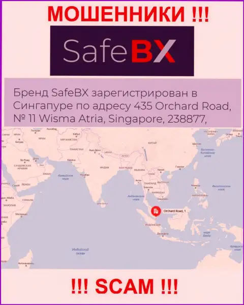 Не взаимодействуйте с компанией SafeBX Com - указанные мошенники сидят в офшорной зоне по адресу 435 Orchard Road, № 11 Wisma Atria, 238877 Singapore
