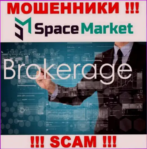 Сфера деятельности преступно действующей конторы Space Market - это Broker