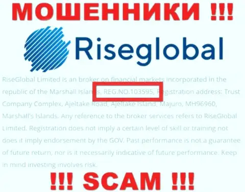 Рег. номер RiseGlobal, который мошенники указали у себя на internet-странице: 103595