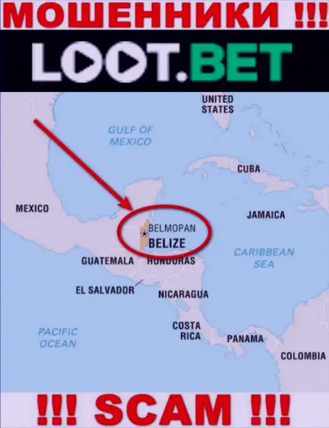 Рекомендуем избегать взаимодействия с мошенниками LootBet, Belize - их юридическое место регистрации