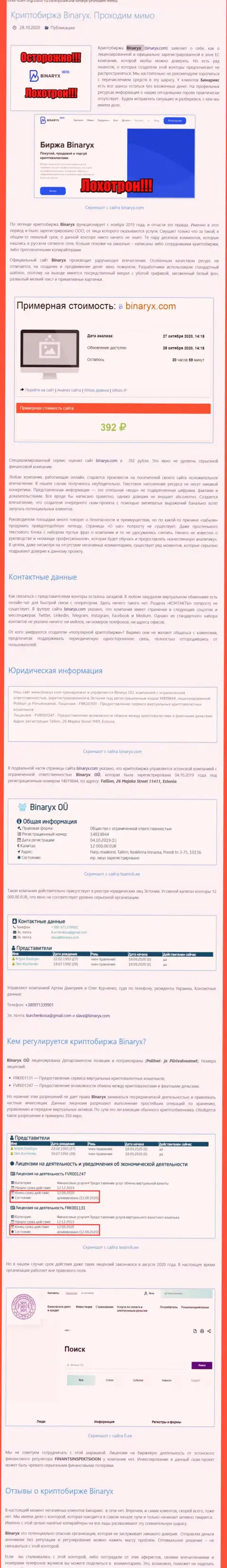 Binaryx Com - это ШУЛЕРА !!! Отжатие финансовых средств гарантируют стопроцентно (обзор организации)