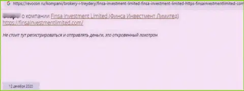 Создатель отзыва говорит, что FinsaInvestment Limited - МАХИНАТОРЫ ! Сотрудничать с которыми довольно-таки рискованно
