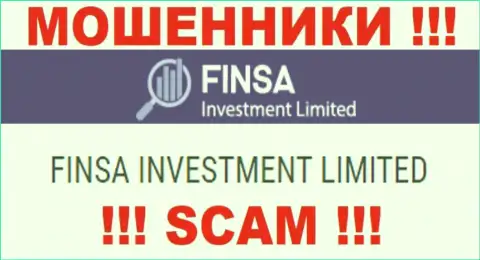 Finsa - юридическое лицо internet мошенников контора Финса Инвестмент Лимитед