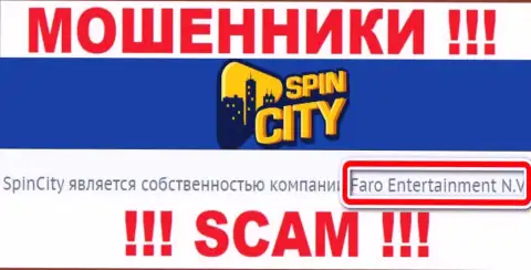 Информация о юридическом лице Spin City - это компания Faro Entertainment N.V.