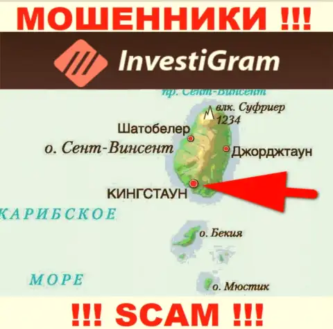 На своем сайте InvestiGram Com написали, что зарегистрированы они на территории - Kingstown, St. Vincent and the Grenadines