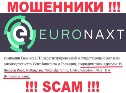 Юридический адрес компании EuroNax на ее портале липовый - это СТОПРОЦЕНТНО ВОРЫ !!!