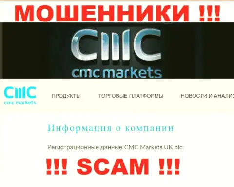 Свое юр лицо контора CMC Markets не прячет - CMC Markets UK plc