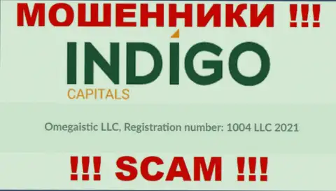 Рег. номер еще одной неправомерно действующей компании IndigoCapitals Com - 1004 LLC 2021