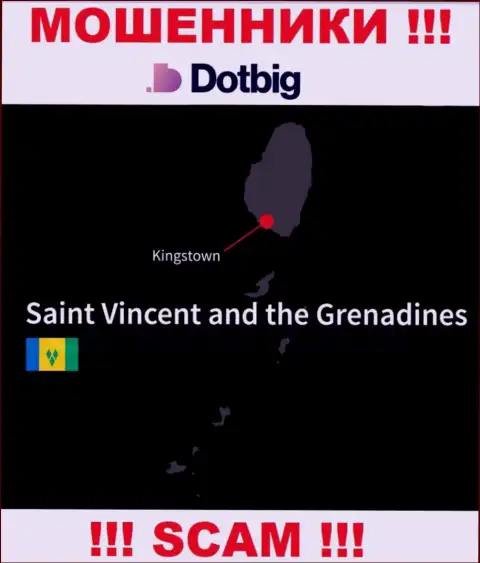 Dot Big имеют офшорную регистрацию: Kingstown, St. Vincent and the Grenadines - будьте крайне осторожны, мошенники