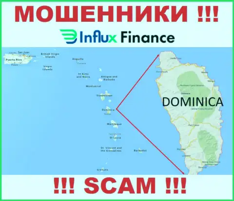 Организация ИнФлукс Финанс Про - это интернет мошенники, отсиживаются на территории Dominica, а это офшорная зона