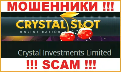 Компания, которая владеет лохотронщиками Crystal Investments Limited - это Кристал Инвестментс Лимитед