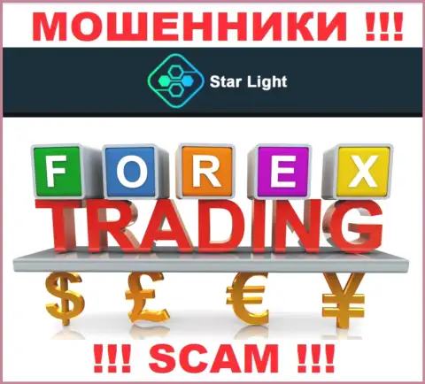 Не вводите денежные активы в Star Light 24, род деятельности которых - Forex