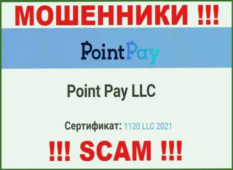 Регистрационный номер незаконно действующей организации PointPay - 1120 LLC 2021