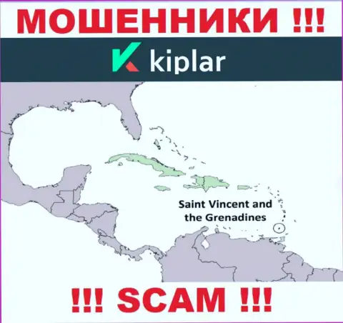 МОШЕННИКИ Kiplar имеют регистрацию довольно-таки далеко, а именно на территории - St. Vincent and the Grenadines