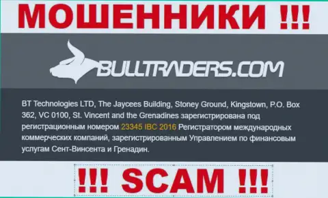 Bull Traders - это ЖУЛИКИ, регистрационный номер (23345 IBC 2016) этому не препятствие