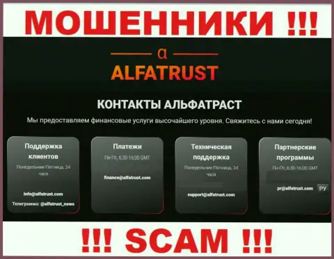 Предупреждаем, не спешите писать на адрес электронной почты internet-мошенников ALFATRUST LTD, рискуете остаться без средств