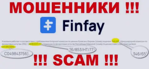 На интернет-портале FinFay Com приведена их лицензия, но это чистой воды махинаторы - не нужно доверять им