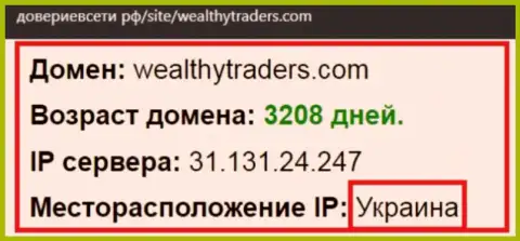 Украинская прописка компании Велти Трейдерс, согласно инфы интернет источника довериевсети рф