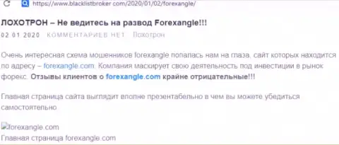ForexAngle Ltd - это противозаконно действующий ФОРЕКС дилинговый центр, доверять средства которому довольно-таки опасно (неодобрительный комментарий)
